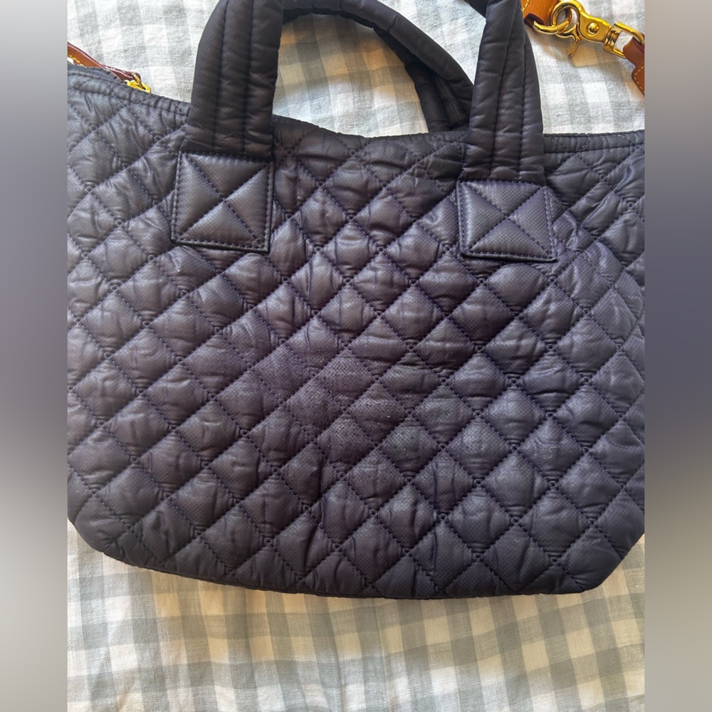 MZ Wallace Small Sutton - purple Quilted Nylon Crossbody Tote with Leather Trim - Picture 3 of 7